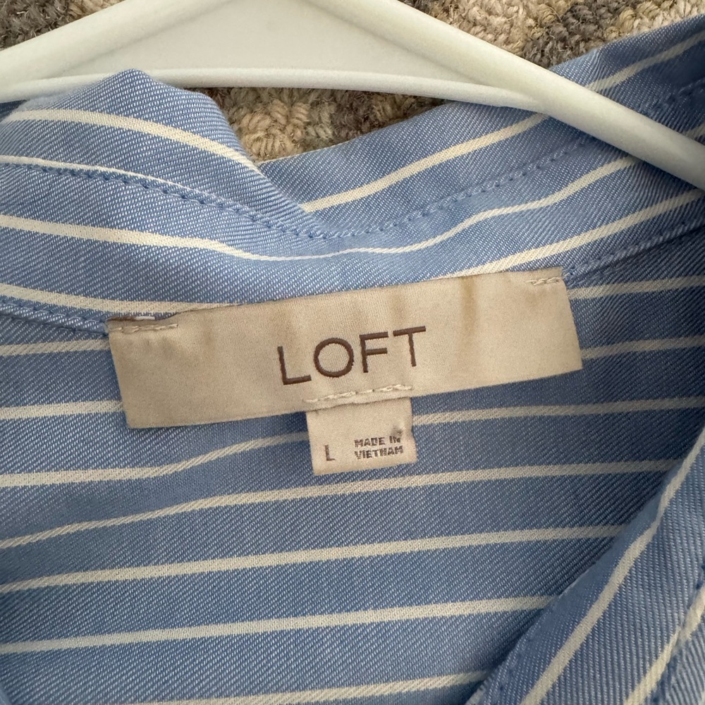 LOFT Women’s Blue Striped Tailored Tunic - Picture 5 of 7